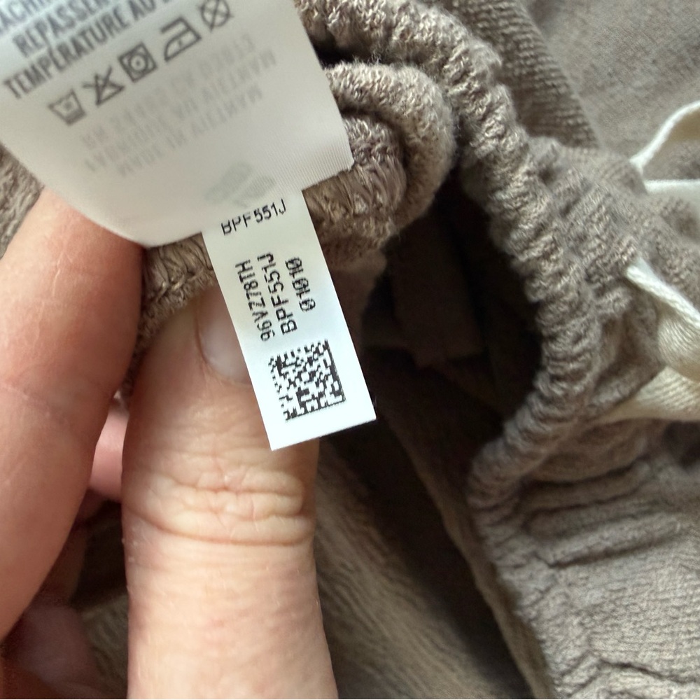 Aerie Large Wide leg Women's Tan Lounge Pants with pockets and drawstring - Picture 8 of 12